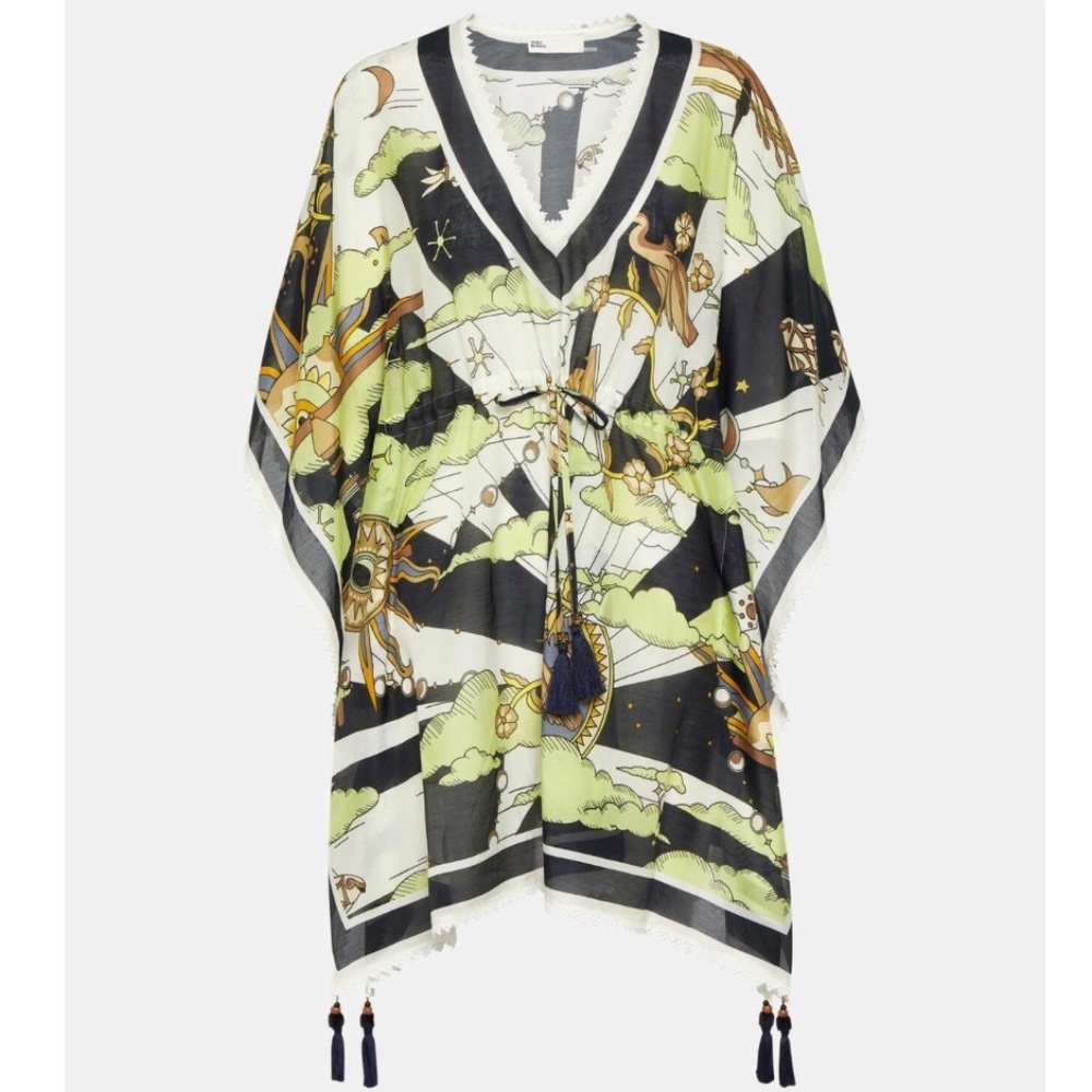 NEW Tory Burch Caftan Navy Sundial Beach Swim Coverup - Size S - Picture 5 of 11